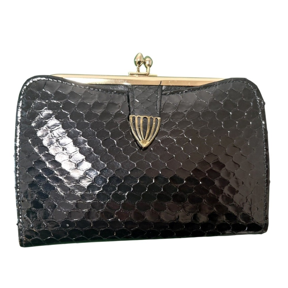 Vintage 1950s Snakeskin Clutch Coin Purse Wallet New with Tags